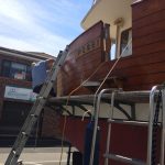 Transom oiling started