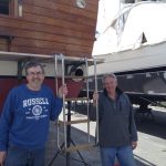 Robert and friend Paul re-installed the swim ladder