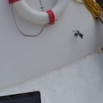 Foredeck port side and salt-water tap
