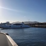 A very large boat coming in to refuel
