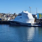 A new boat being unwrapped