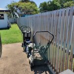 Before painting and before dividing fence installed