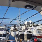 Poles are braced to the radar arch