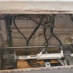 Steering ram (freshly painted white)